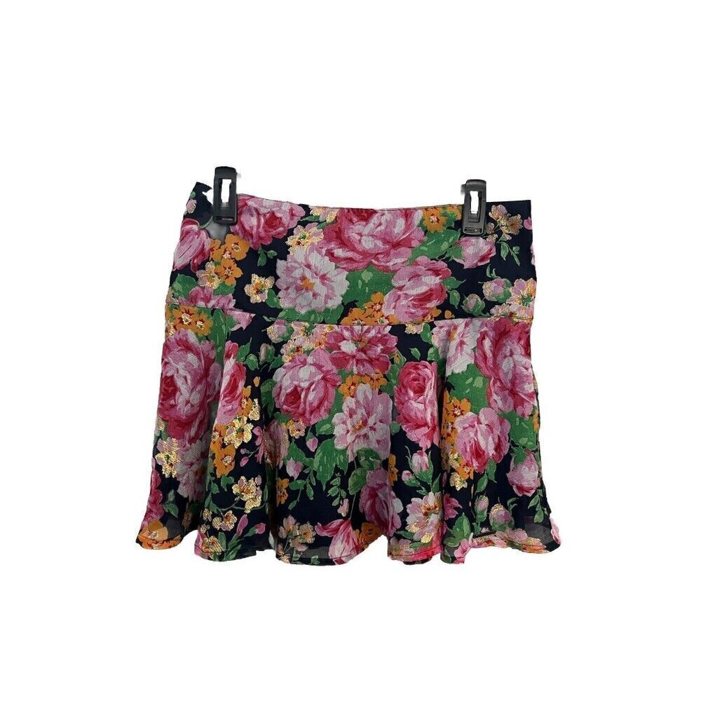 Abercrombie and Fitch floral short skirt lined mini metallic women 8